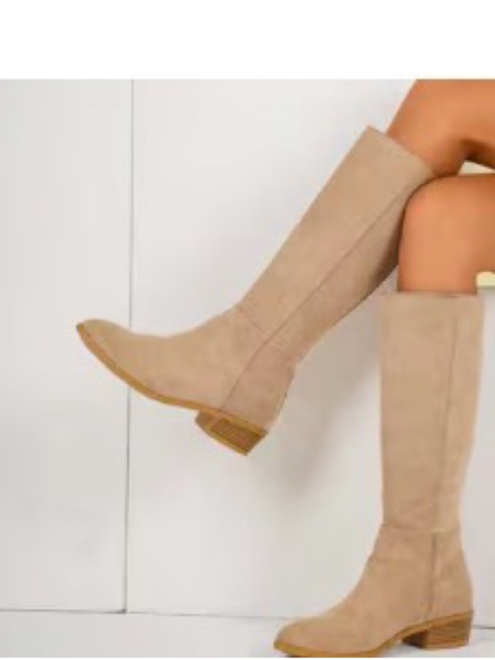 Knee-High Taupe Suede Women's Boots